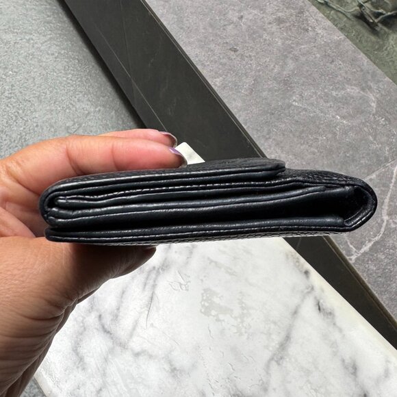 Chanel Black Caviar Leather Small Compact Snap Bifold Wallet in Black - Picture 7 of 11